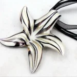 New-Handmade-Murano-Lampwork-Glass-LiuLi-Lines-Star-Pendant-50-55MM-Fit-Necklace-LL65-5