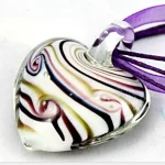 Personality-Female-Handmade-Murano-Lampwork-Glass-Stripe-Heart-Pendant-35-36MM-Fit-Necklace-Jewelry-Gifts-LL81-3
