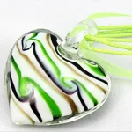 Personality-Female-Handmade-Murano-Lampwork-Glass-Stripe-Heart-Pendant-35-36MM-Fit-Necklace-Jewelry-Gifts-LL81-4