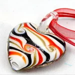 Personality-Female-Handmade-Murano-Lampwork-Glass-Stripe-Heart-Pendant-35-36MM-Fit-Necklace-Jewelry-Gifts-LL81-5